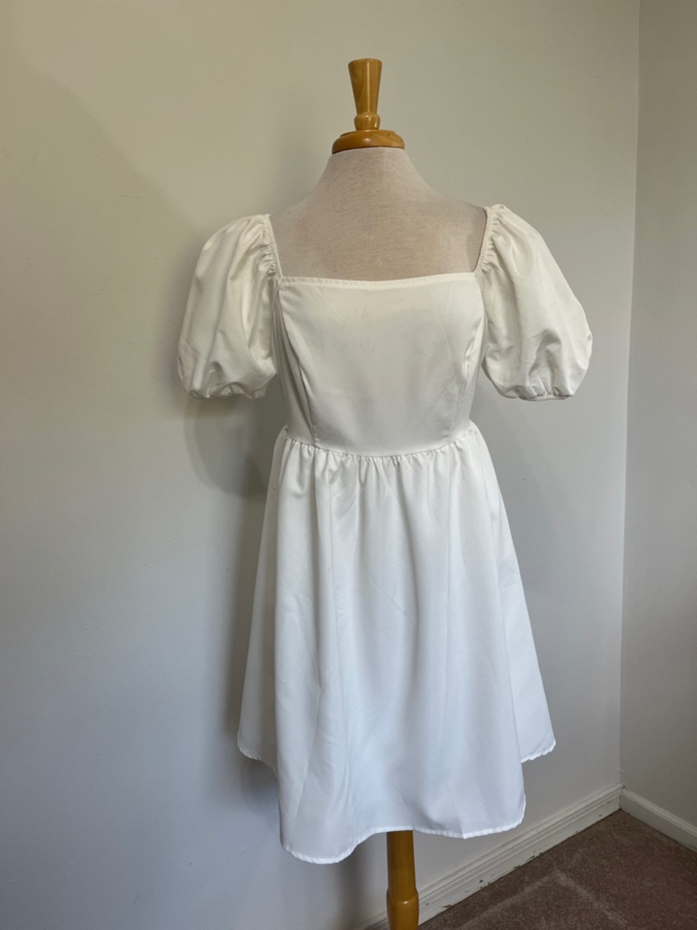 Shein SXY Babydoll Puff Sleeve Dress 1X  wedding Fairy Princess On Off Shoulder